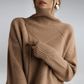Talia - Women's Oversized Ribbed Turtleneck Sweater