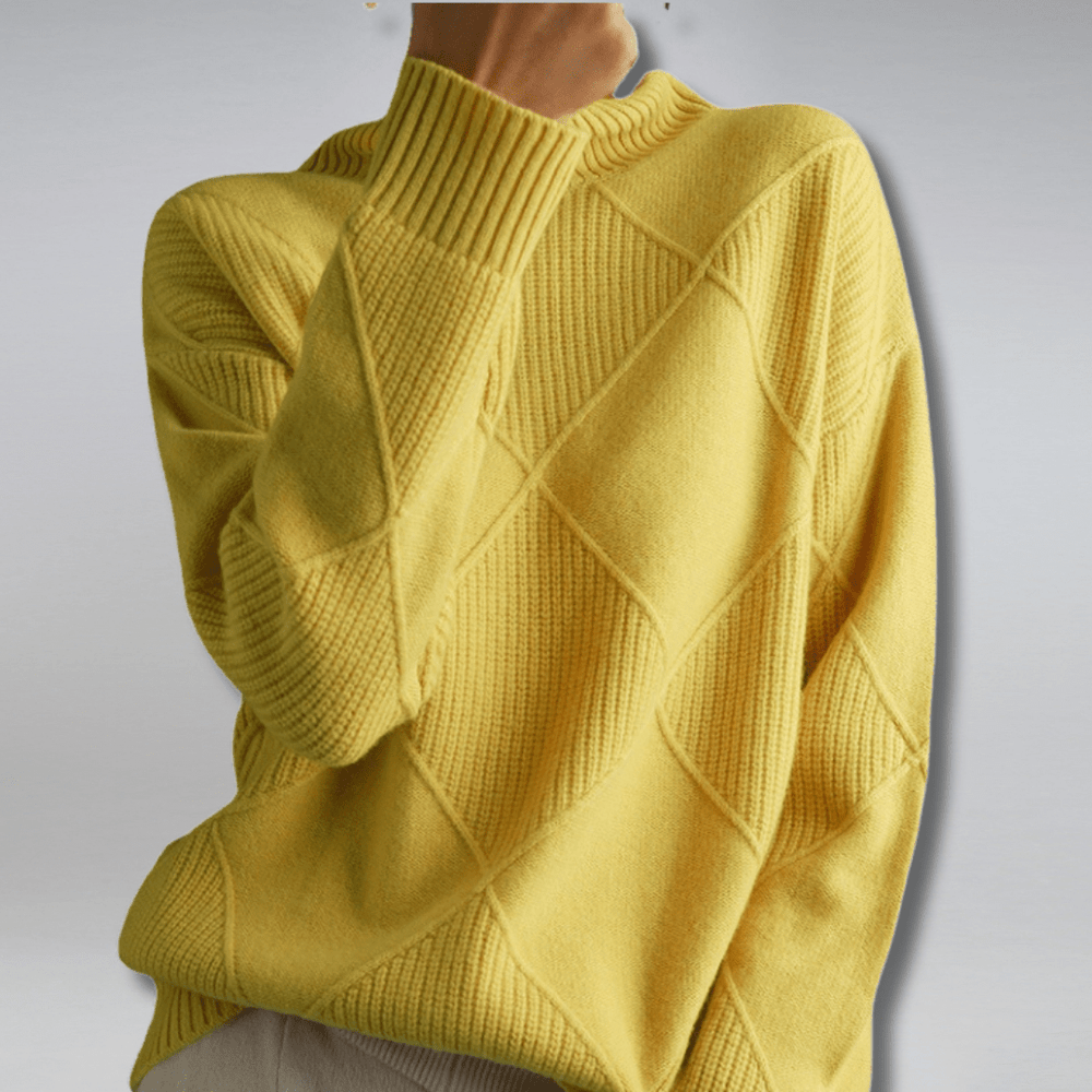 Talia - Women's Oversized Ribbed Turtleneck Sweater