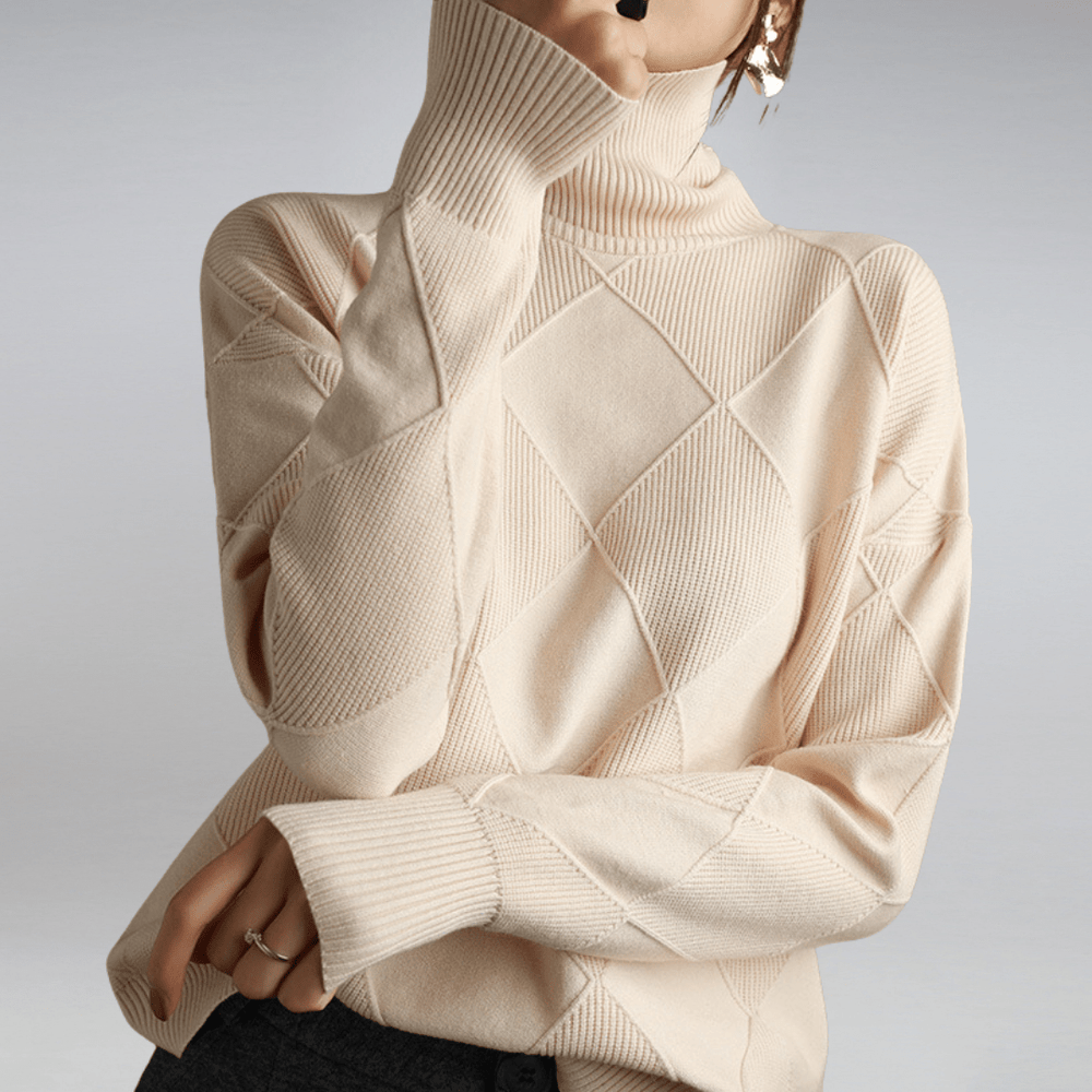 Talia - Women's Oversized Ribbed Turtleneck Sweater