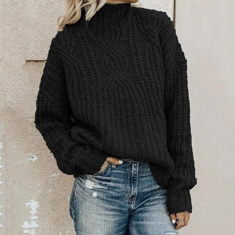 Tamsin - Women's Chunky Knit Turtleneck Sweater