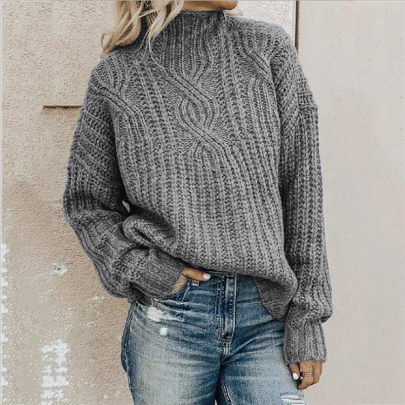 Tamsin - Women's Chunky Knit Turtleneck Sweater