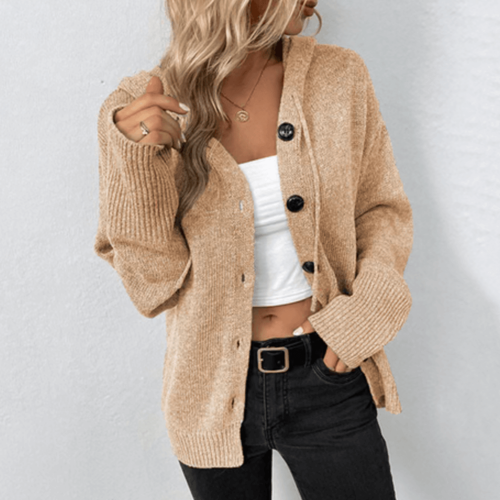 Theodosia - Women's Hooded Button Up Cardigan