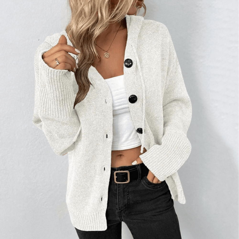 Theodosia - Women's Hooded Button Up Cardigan