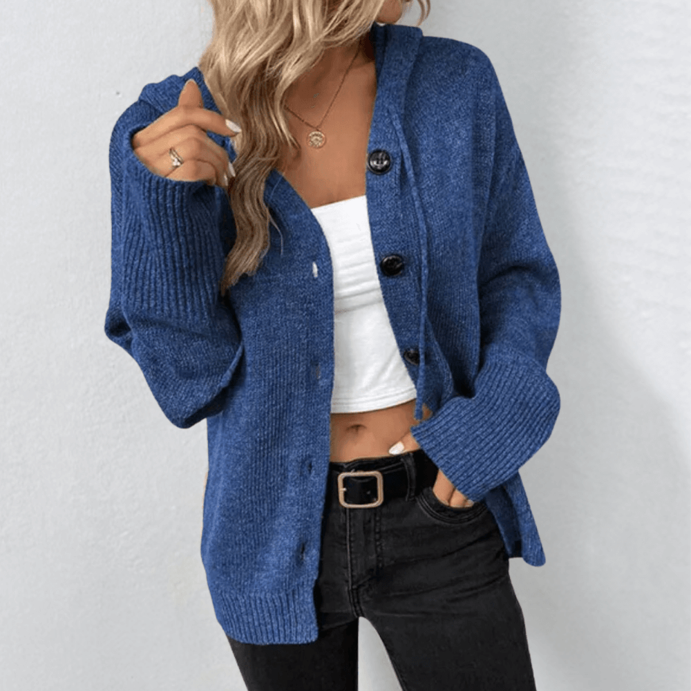 Theodosia - Women's Hooded Button Up Cardigan