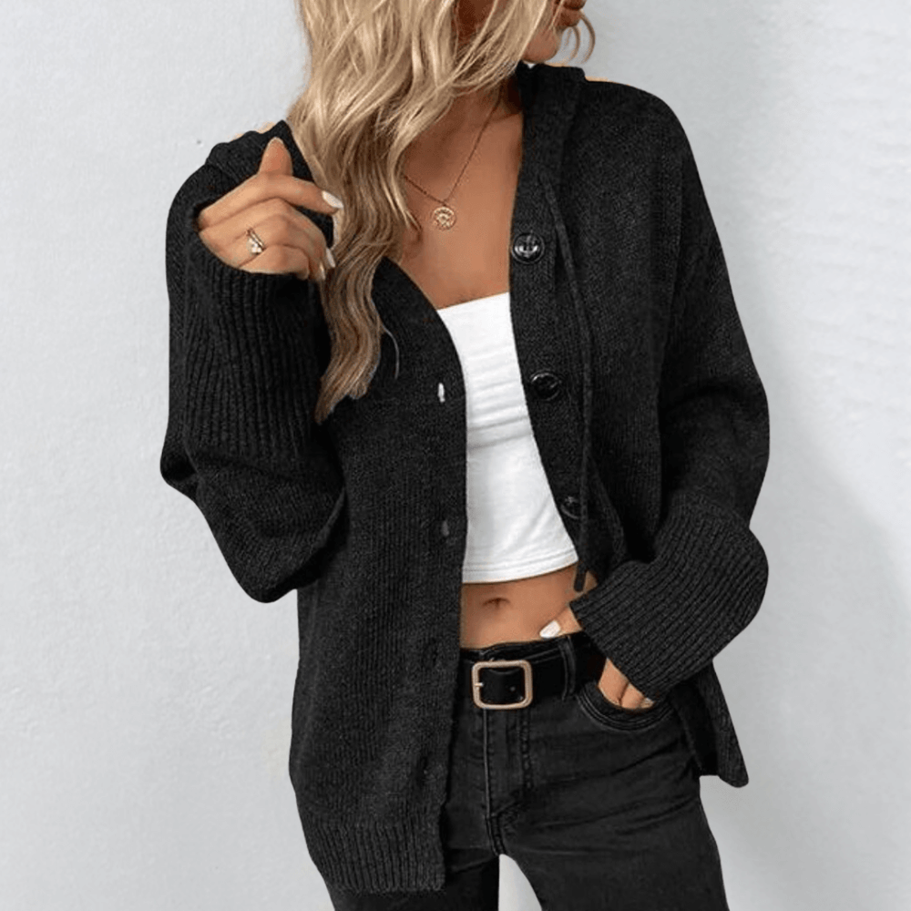 Theodosia - Women's Hooded Button Up Cardigan