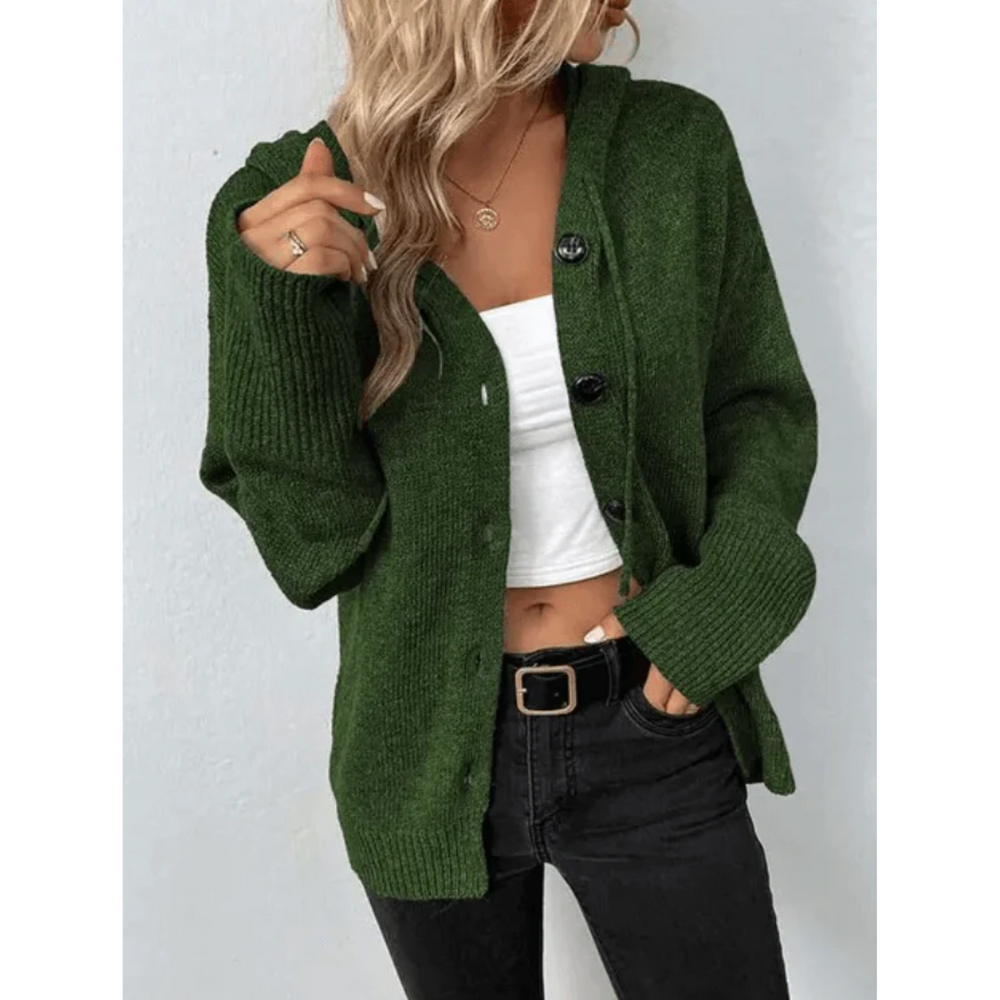 Theodosia - Women's Hooded Button Up Cardigan