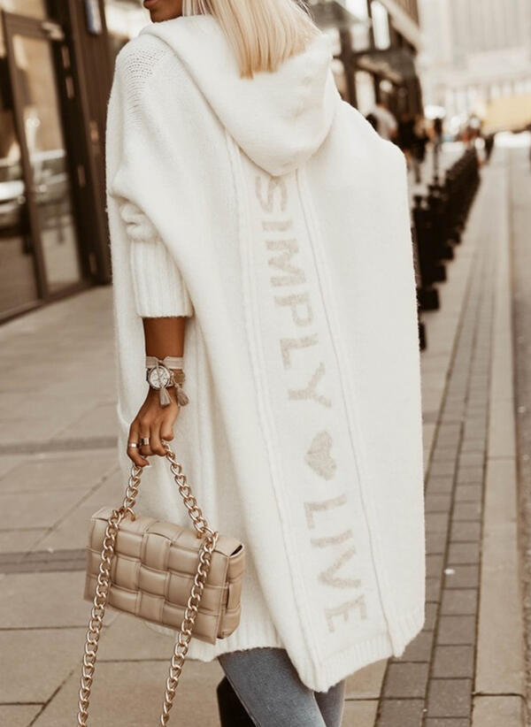Vada - Women's Long Hooded Knit Cardigan