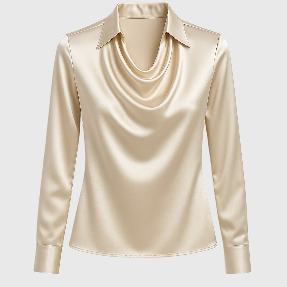 Valentina - Women's Button Down Satin Blouse
