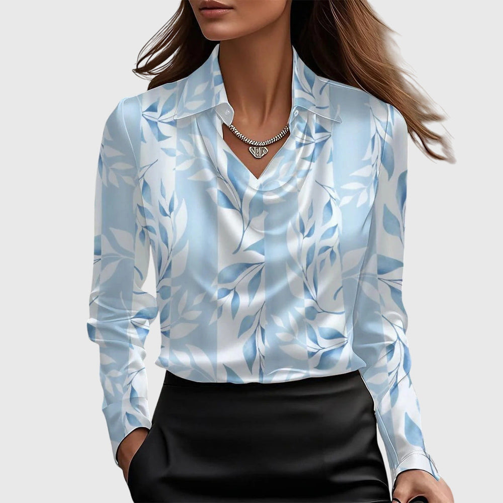Valentina - Women's Button Down Satin Blouse