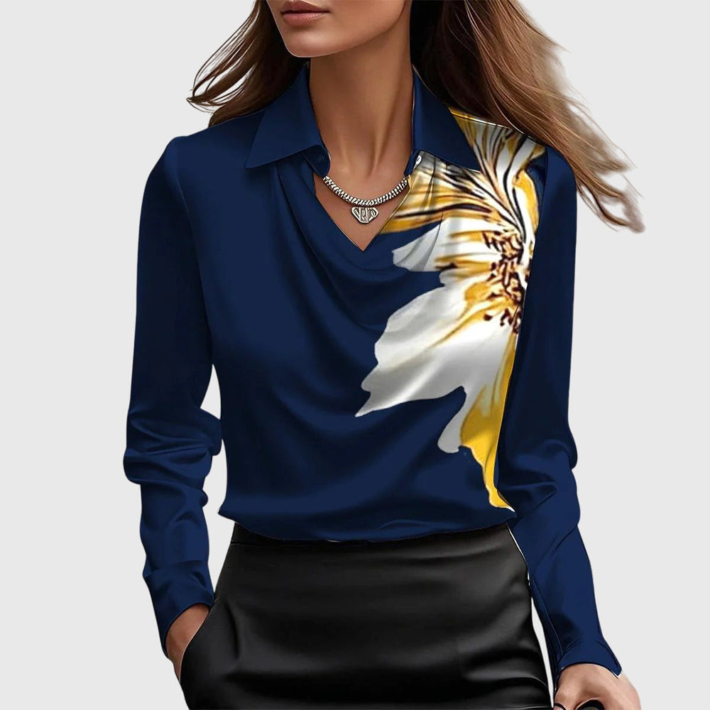 Valentina - Women's Button Down Satin Blouse