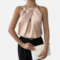 Veronique - Women's Halter Satin Top