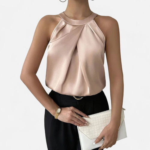 Veronique - Women's Halter Satin Top