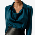 Vesper - Women's V Neck Satin Blouse