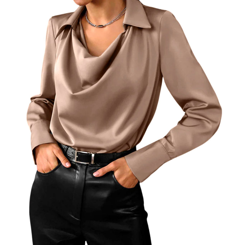 Vesper - Women's V Neck Satin Blouse