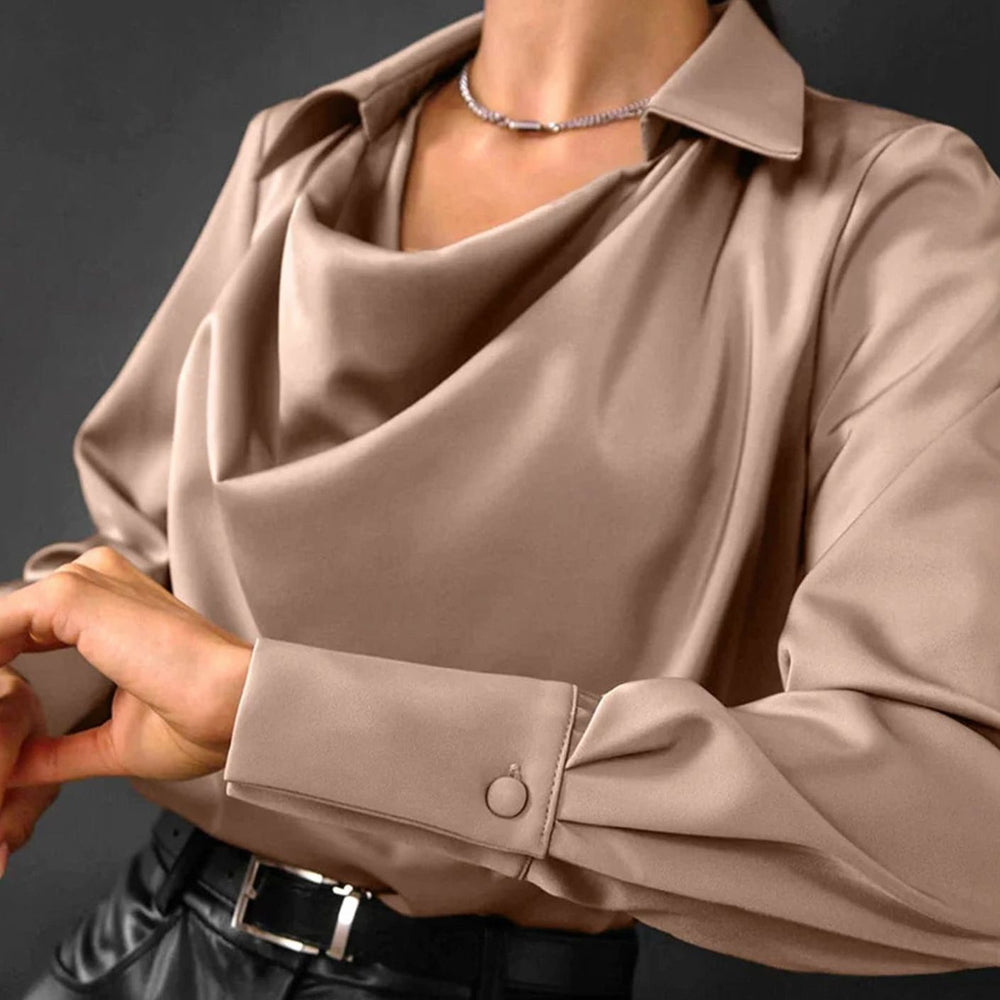 Vesper - Women's V Neck Satin Blouse