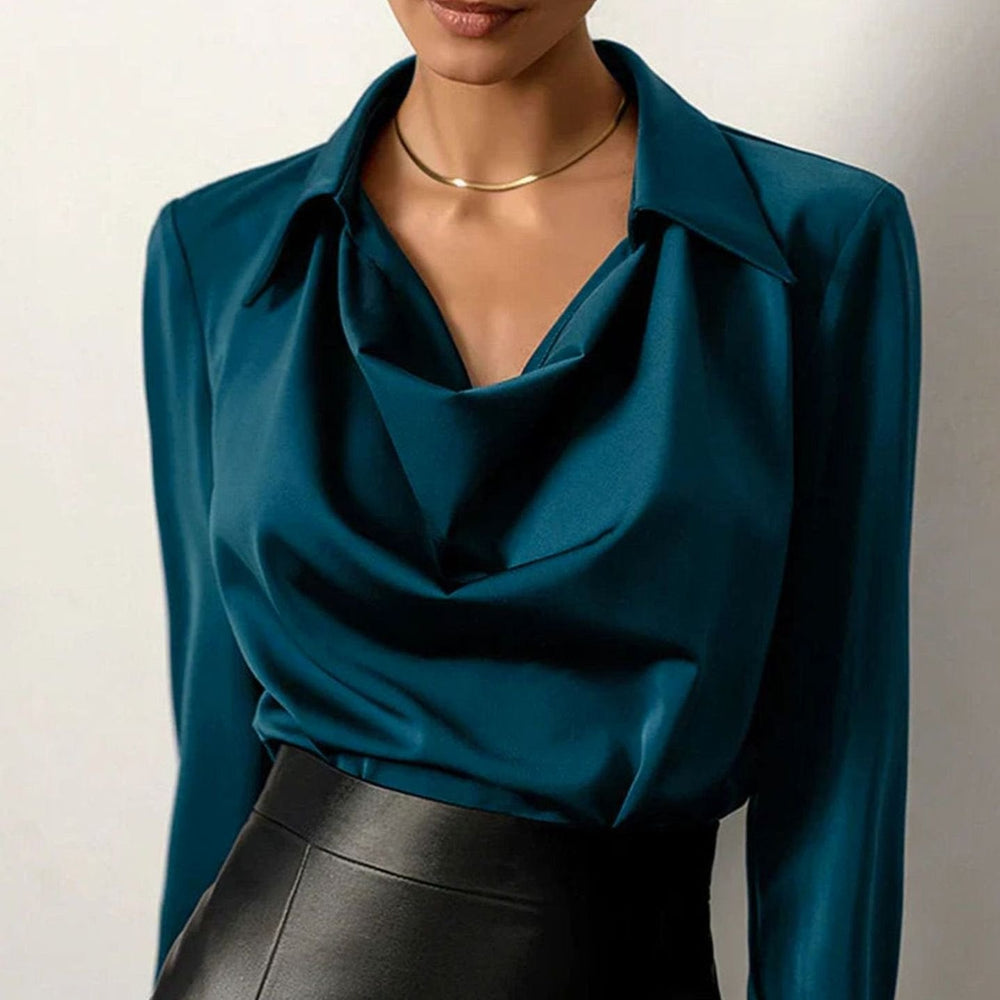 Vesper - Women's V Neck Satin Blouse