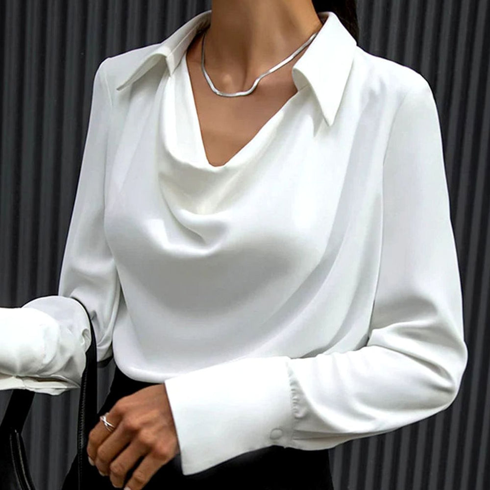 Vesper - Women's V Neck Satin Blouse
