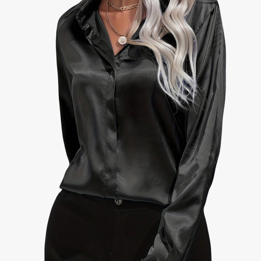 Violet - Women's Long Sleeve Button Down Blouse