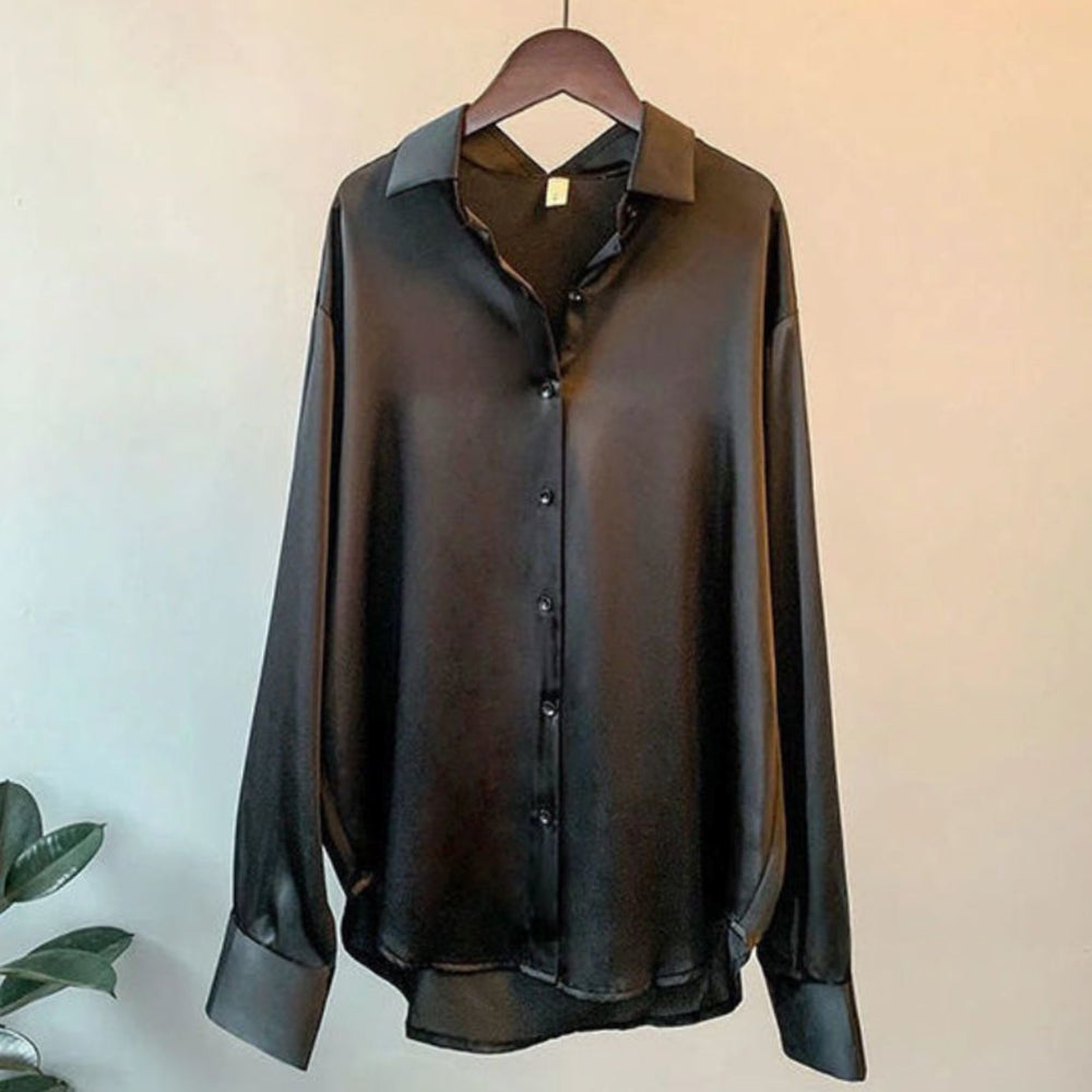 Virginia - Women's Loose Satin Blouse