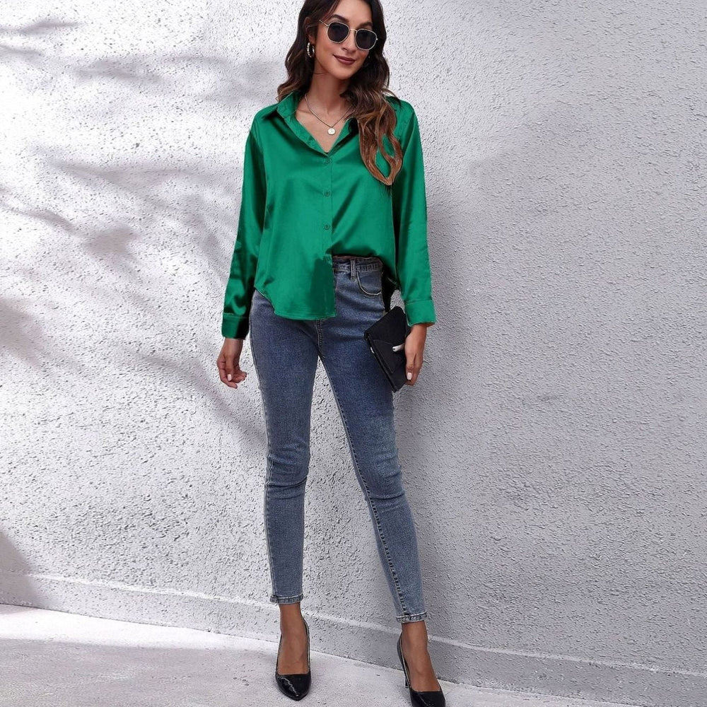 Vivien - Women's Button Down Long Sleeve Blouse