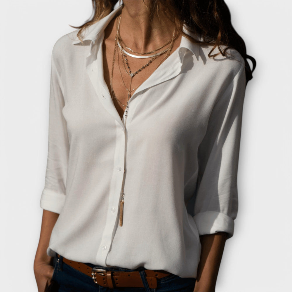 Wilhelmina - Women's Satin Button Down Blouse