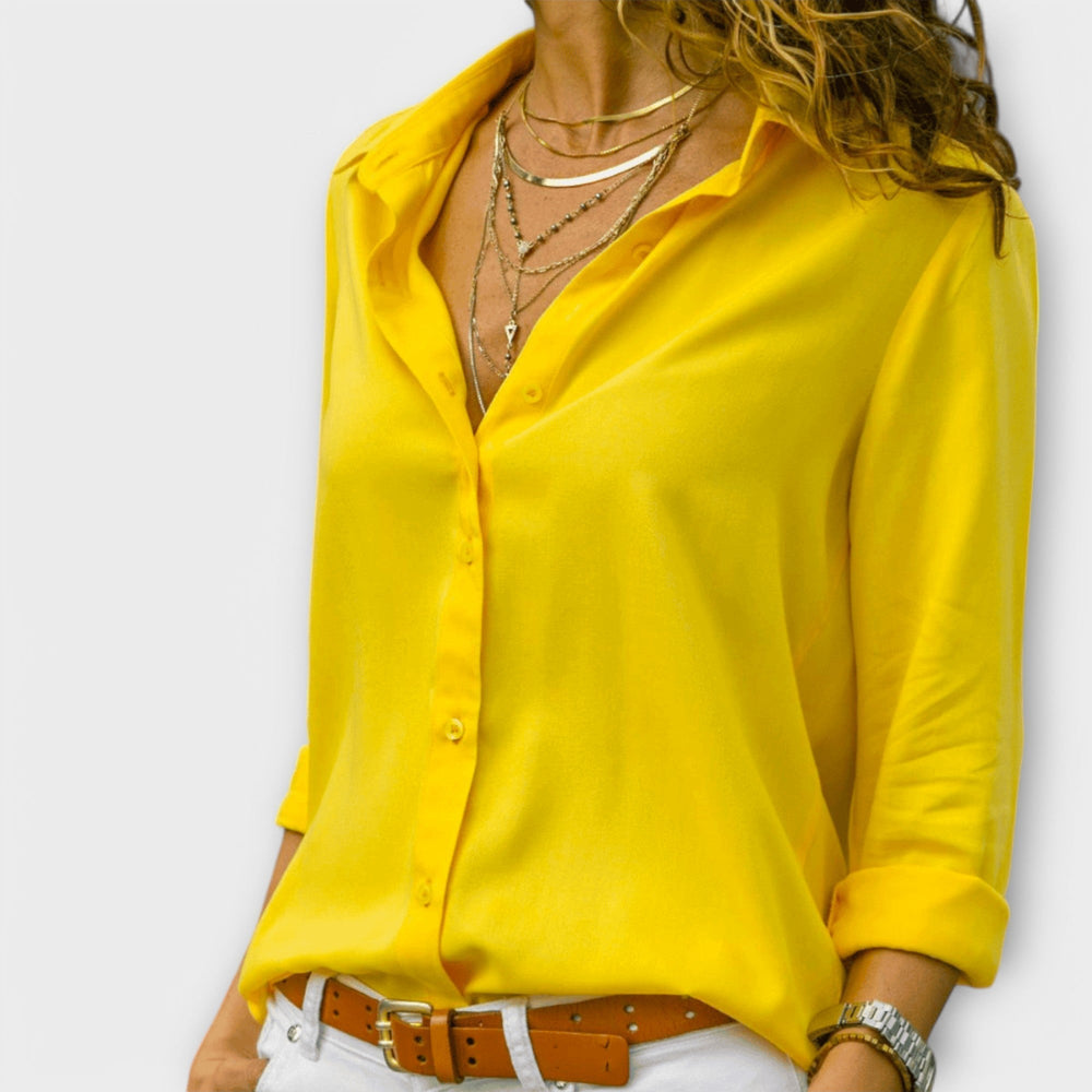Wilhelmina - Women's Satin Button Down Blouse