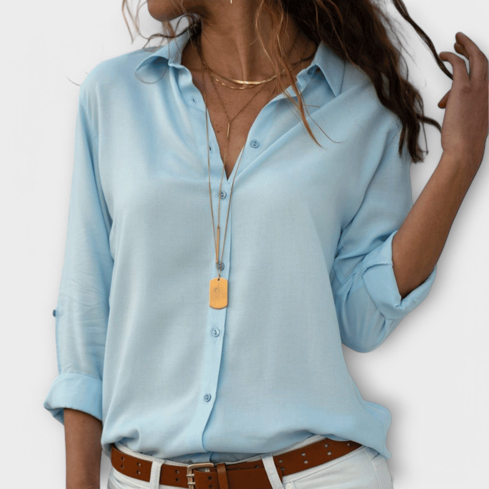 Wilhelmina - Women's Satin Button Down Blouse