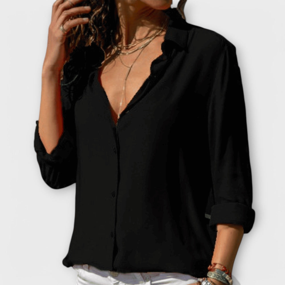 Wilhelmina - Women's Satin Button Down Blouse
